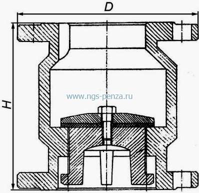 Клапан обратный КОН-80А_чертеж 
